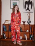 Dessert Print Long Sleeve Ice Silk Loungewear Set