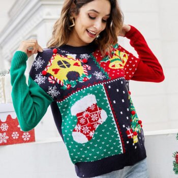 Snowflake Christmas Tree Pullover Knit Sweater
