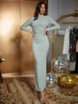 Simple Sexy Backless Long Sleeve Dress