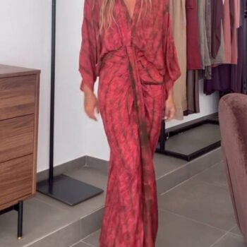 Kimono-Style Printed Dress