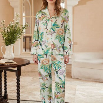 Peony Print Long-Sleeve Loungewear Set