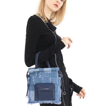 Denim Patchwork Lucky Bucket Crossbody Tote