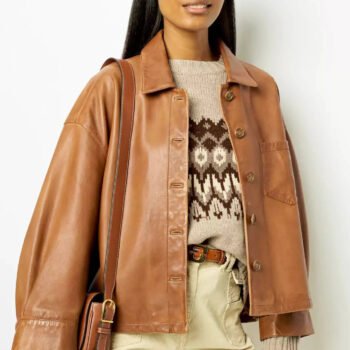 Minimalist Boxy Leather Short Jacket