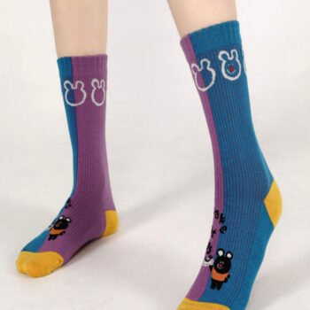 Cartoon Black Bear Cotton Socks