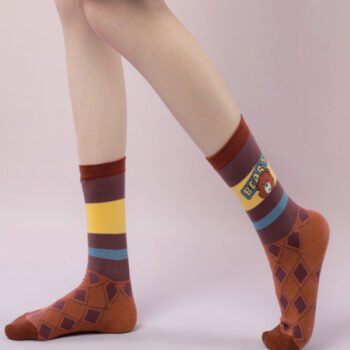 Cute Bear Striped Cotton Socks