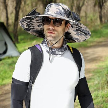 Rechargeable & Solar-Powered Outdoor Fan Hat â€?Fisherman Style