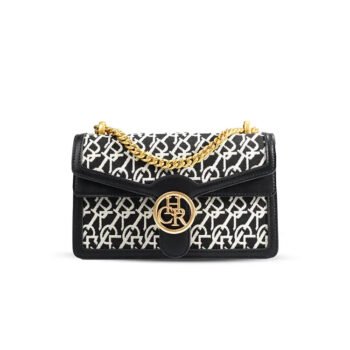 Jacquard Stitch Detail Backpack Crossbody Bag