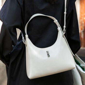 Half Moon Leather Crossbody Bag