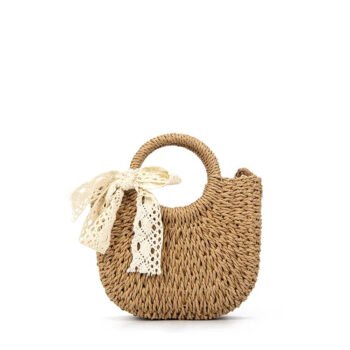 Woven Beach-Style Mini Basket Shoulder Bag