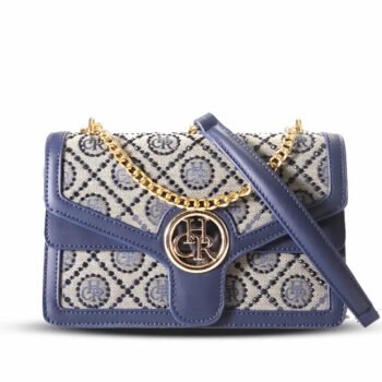 Jacquard Star Rhinestone Chain Crossbody Shoulder Bag
