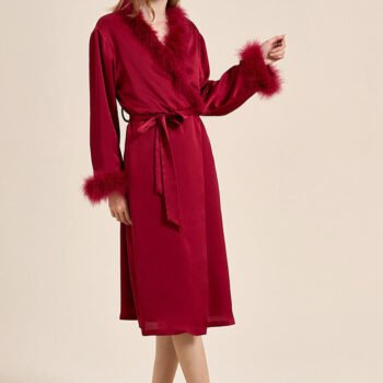 Bettie Page Lilac Feather Robe