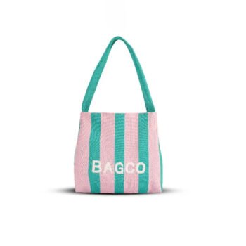 Colorblock Knit Tote Bag