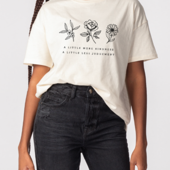 Birth Flower A Little More Kindness Oversized Tee