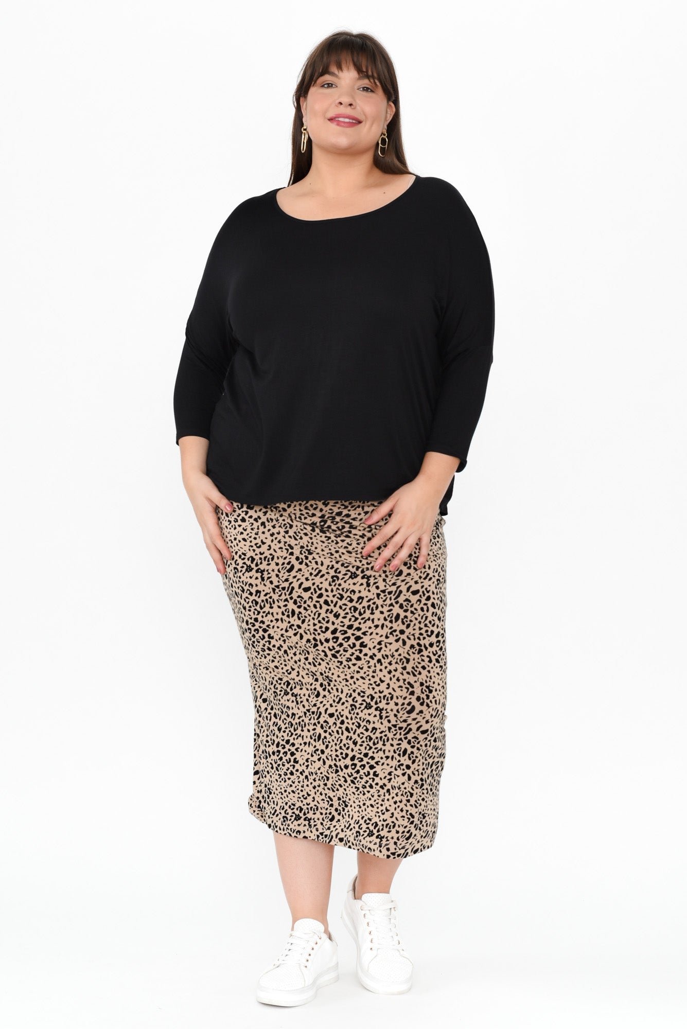 BlackMilan34SleeveTop-16LeopardBambooMaxiTubeSkirt-LXXL_5