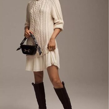 Twist Shape Knit Sweater Mini Dress