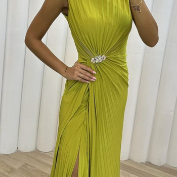 Davina - Pleated Maxi Evening Dress