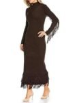 FringeMaxiSweaterDress