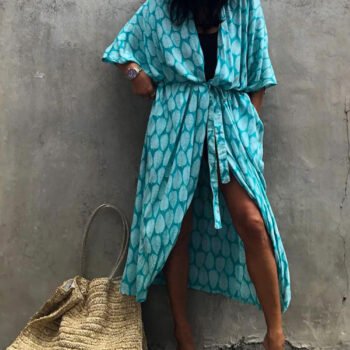 Hidden Island Boho Printed Kimono Beach Cover-up
