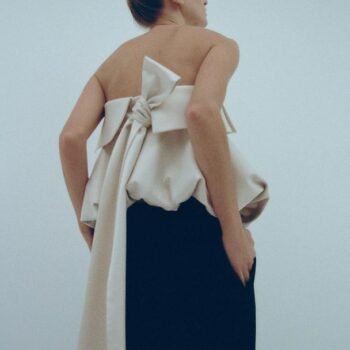 Puff-Shaped Bow-Tail Tube Top