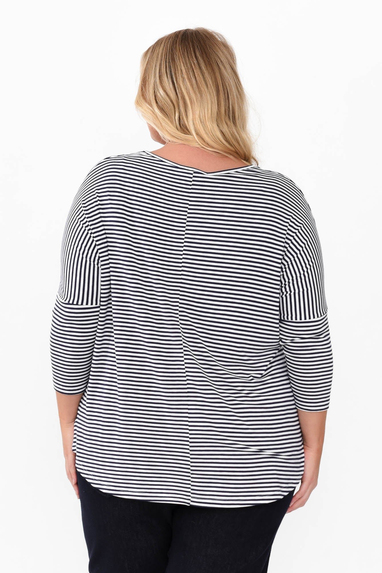 NavyandWhiteStripeMilan34SleeveTop-16_1