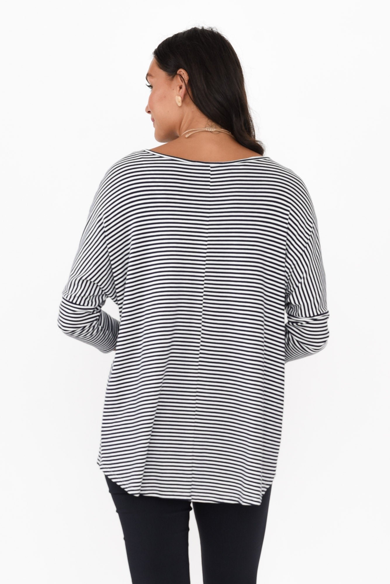 NavyandWhiteStripeMilan34SleeveTop_6