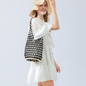 Wooden Bead Bucket Bag