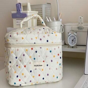 Polka Dot Cosmetic Makeup Bag