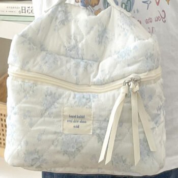 Aquamarine Flower Makeup Bag