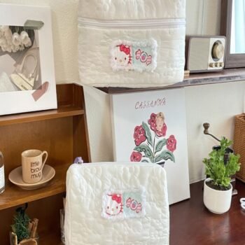 Stitched Floral Makeup Bag