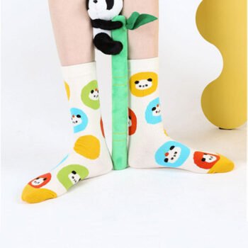 Cartoon Panda Pattern Cotton Socks