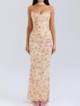 Floral Strapless Bodice and High Waist Skirt with Tie Set