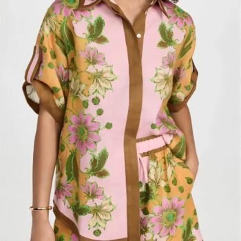 Retro Floral Loose Shorts Set