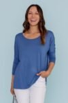 Blue Milan 3/4 Sleeve Top