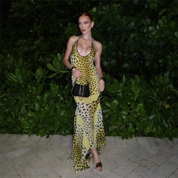 Leopard-Print Halter Dress