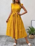 Sunset Whisper Midi Dress ¨C Breezy Tiered Dress with Ruffle Sleeves