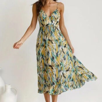 Boho Elegant Summer Dress ¨C Vibrant Midi Dress for Vacation Looks