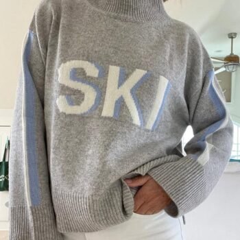 Retro Cashmere Turtleneck Ski Sweater