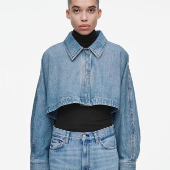 Oversized Cropped Denim Jacket