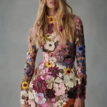 Luxury Floral Embroidery Dress ¨C Elegant Formal Party Gown