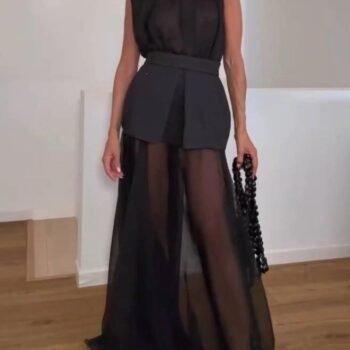 Sheer Mesh Maxi Dress