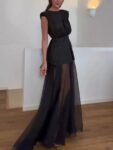 UniqueBeltPerspectiveSkirtMaxiDress