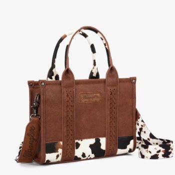 Wrangler Cow Print Crossbody Tote Bag