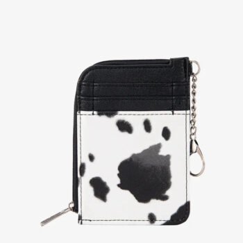 Wrangler Cow Print Mini Zip Card Case