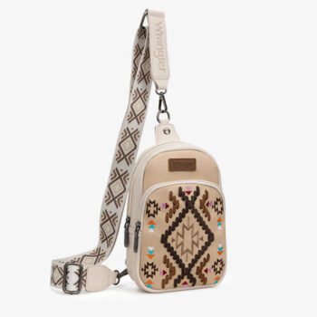 Wrangler Aztec Embroidered Whipstitch Sling Bag