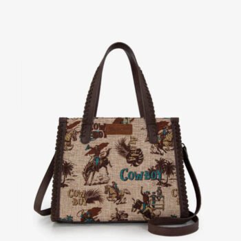 Wrangler Cowboy Print Concealed Carry Tote Bag