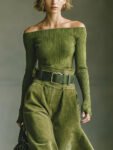 Women_sOliveGreenOff-the-ShoulderSweaterAndFauxSuedeSkirtSetMDA2434J6T