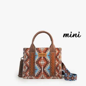 Wrangler Aztec Print Whipstitch Canvas Tote Bag Collection