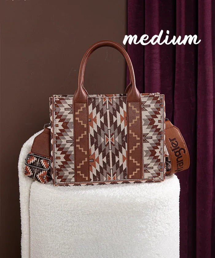 Wrangler_Aztec_Print_Whipstitch_Canvas_Tote_Bag_Set_Brown_2