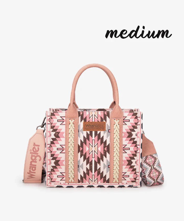 Wrangler_Aztec_Print_Whipstitch_Canvas_Tote_Bag_Set_Dark_Pink2