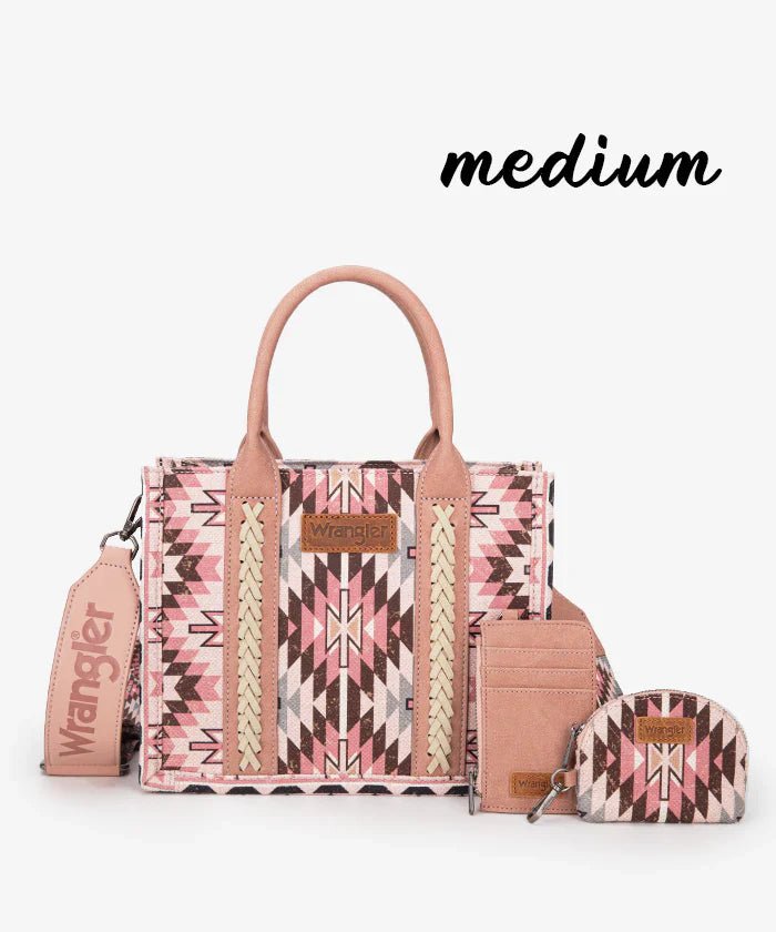 Wrangler_Aztec_Print_Whipstitch_Canvas_Tote_Bag_Set_Dark_Pink3